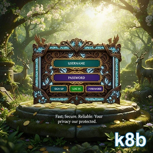 App k8b com plataforma organizada no celular